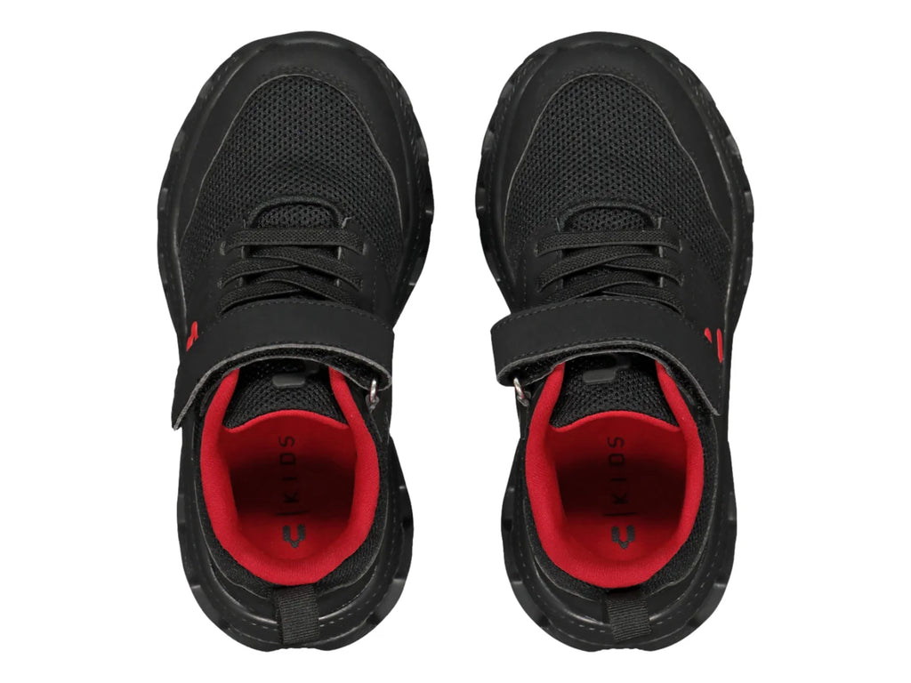 Tenis Charly Relax Negro con Rojo para Niño