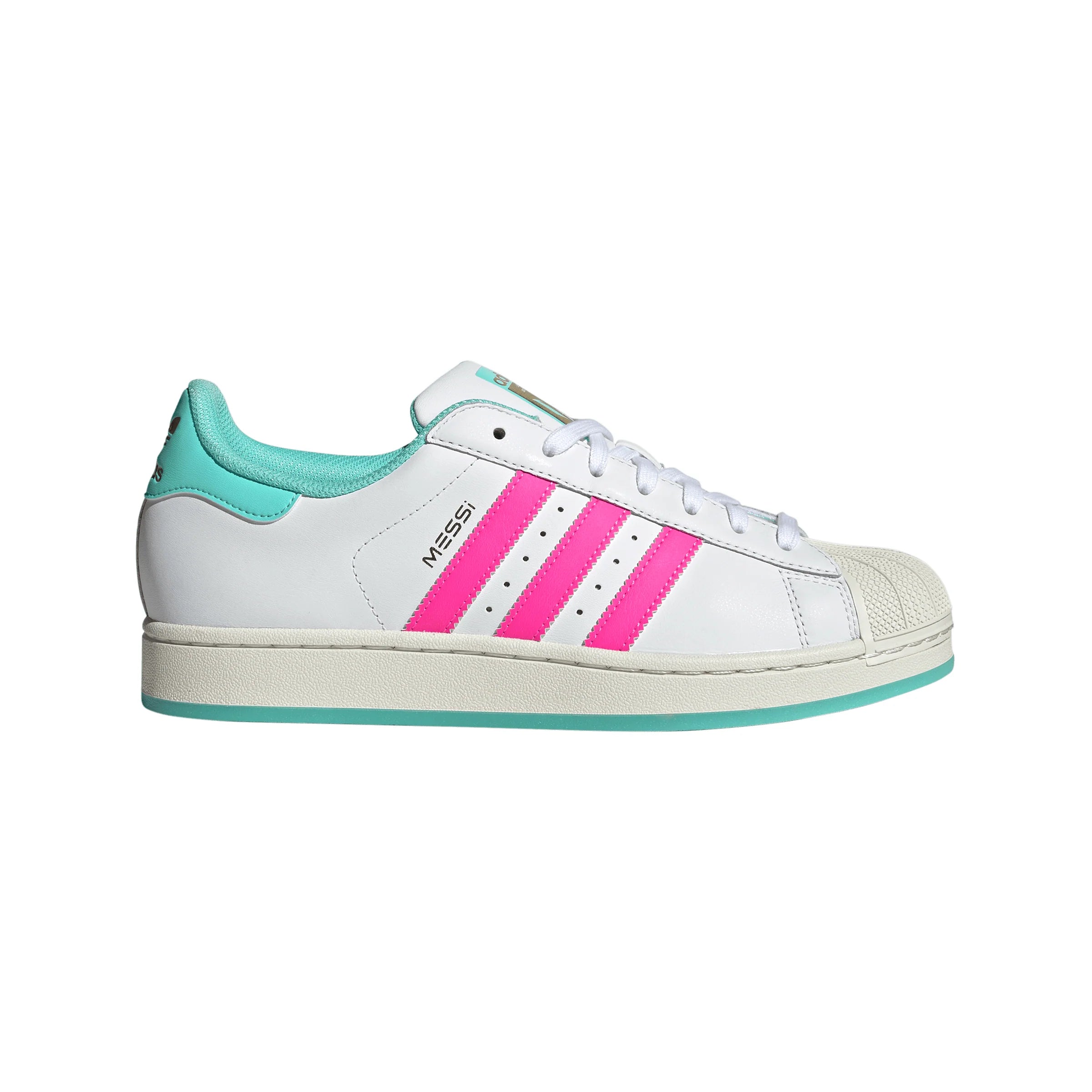 adidas Superstar Messi Mens Soccer Shoes White Pink Aqua