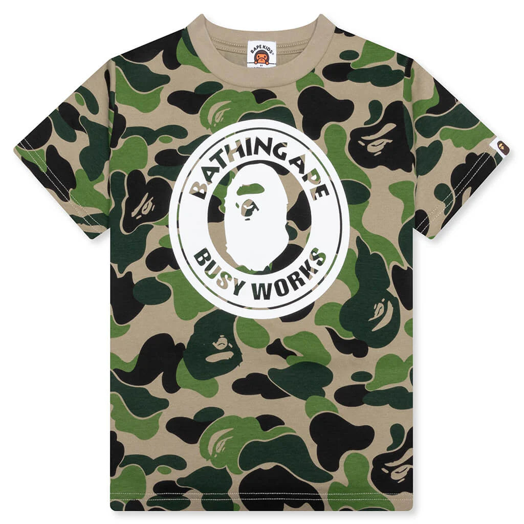 Kids ABC Camo Busy Works Tee Green
