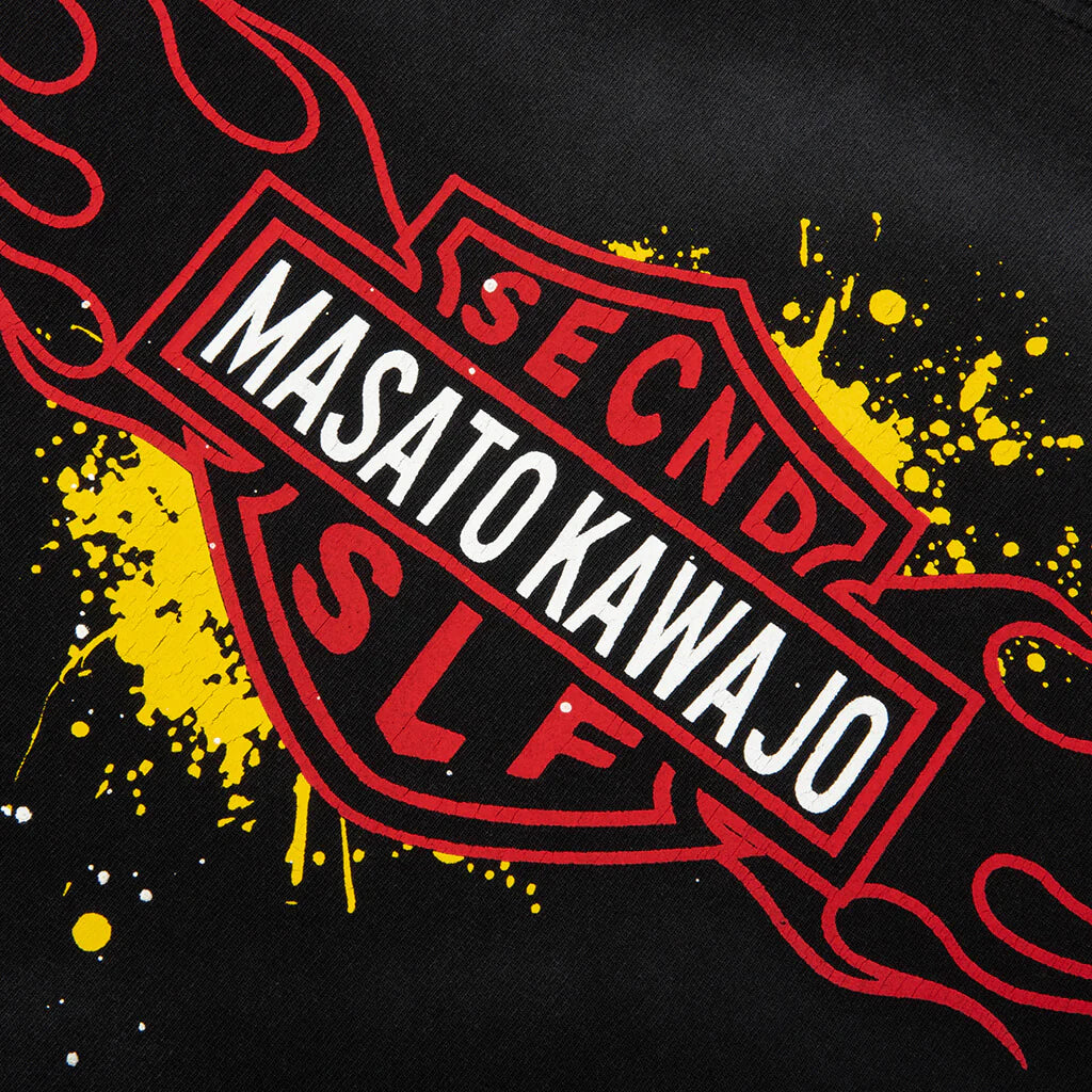 SeCND SLF x Masato Kawajo Firestorm Vintage L S Black Red Teal