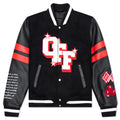 Wiz Dices Lea Wool Varsity Jacket Black White