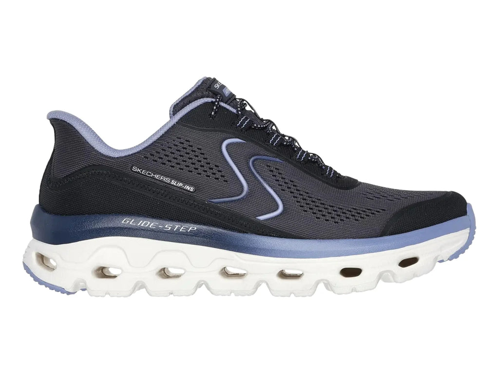 Tenis Skechers Glide Step Sole Negro y Azul para Mujer