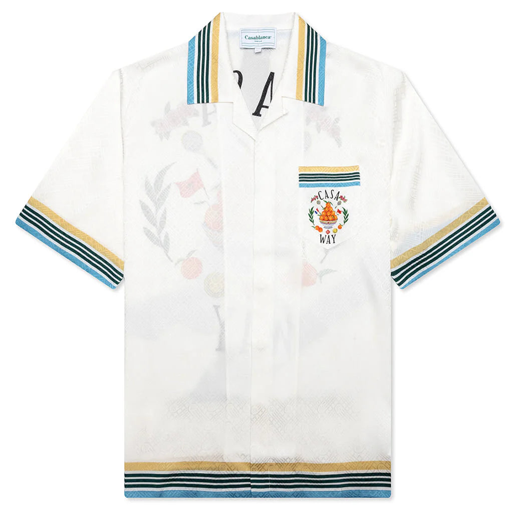 Cuban Collar Short Sleeve Shirt Casa Way