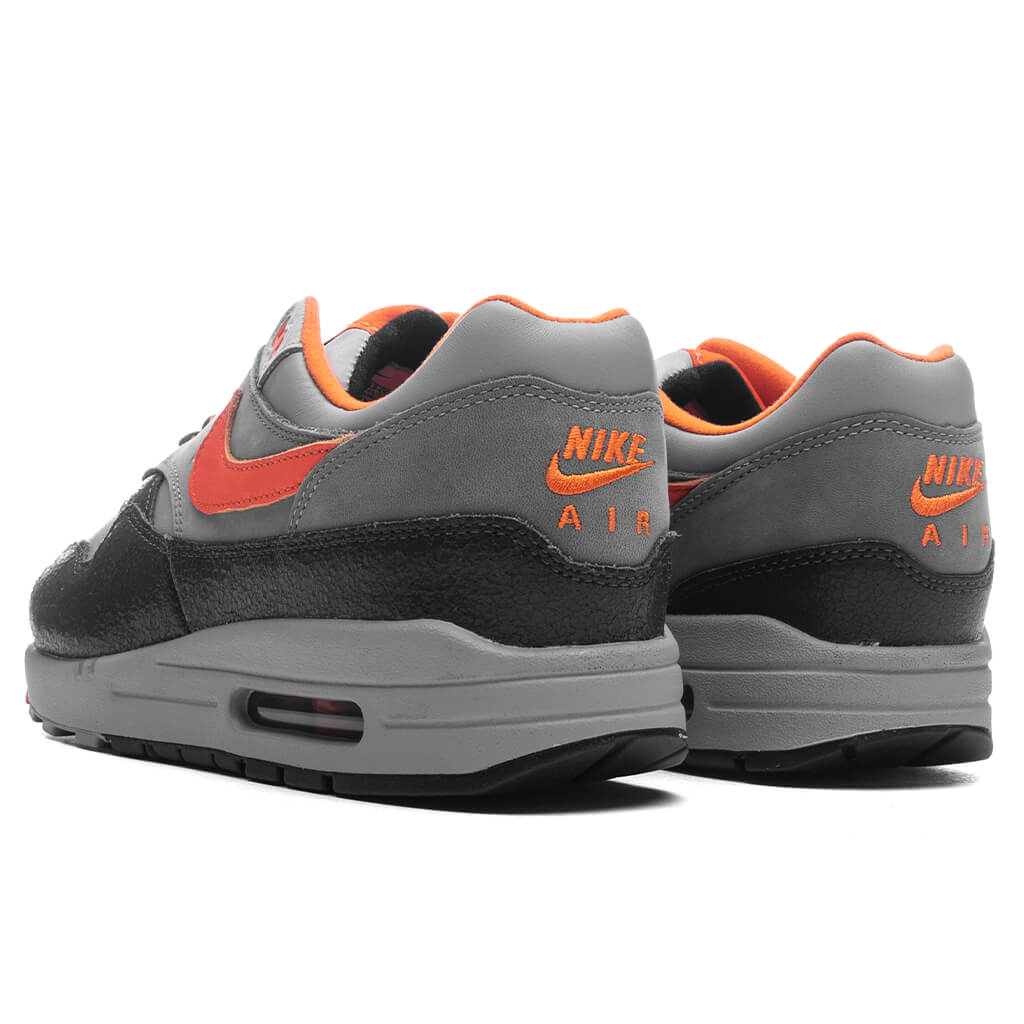 Nike x HUF Air Max 1 Brilliant Orange Anthracite Brilliant Orange Medium Grey
