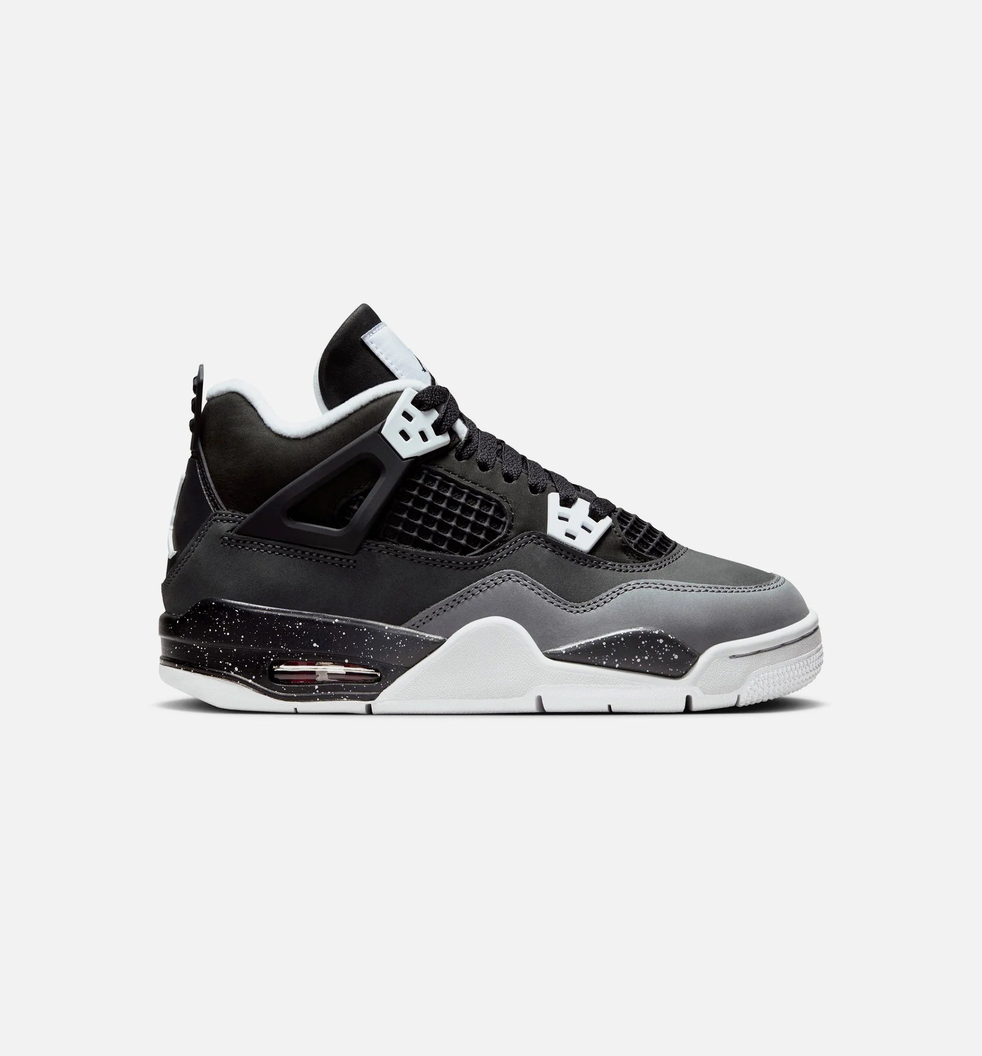 Air Jordan 4 Retro Fear Grade School Lifestyle Shoe Black White Anthracite Black Pure Platinum