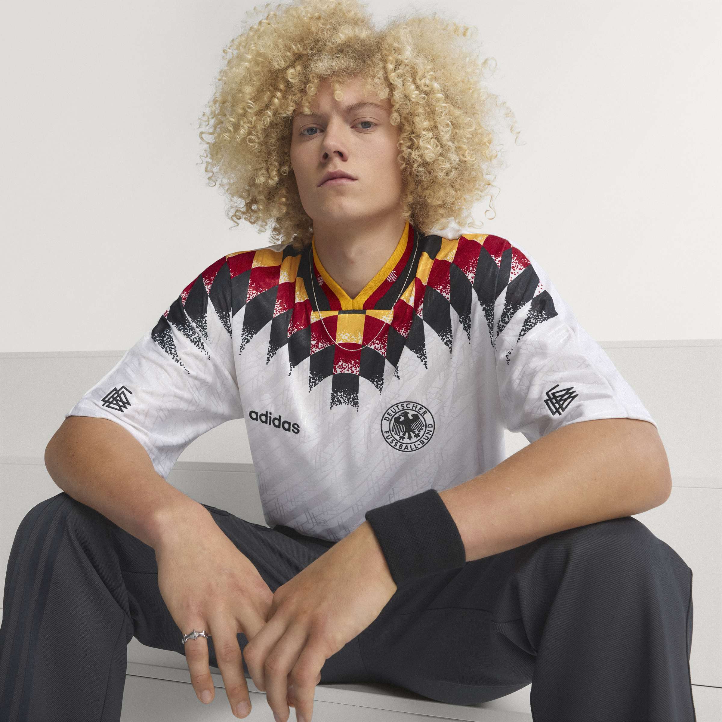 adidas Germany Home 1994 Mens Soccer Jersey White Black Red