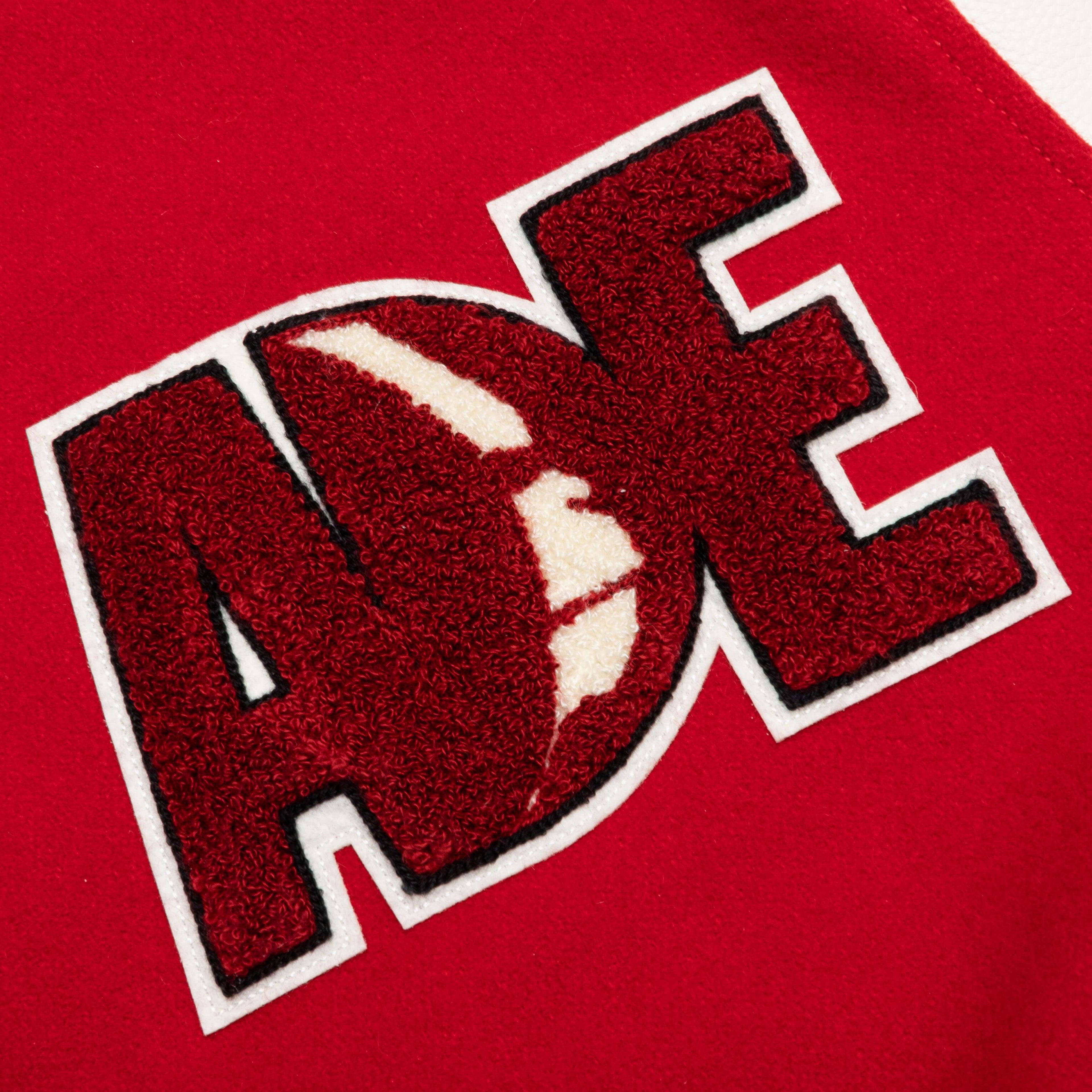 Bape Multi Motif Varsity Jacket Red