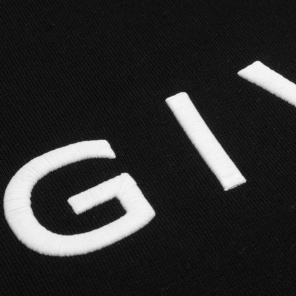 Embroidered Hoodie Classic Fit Black