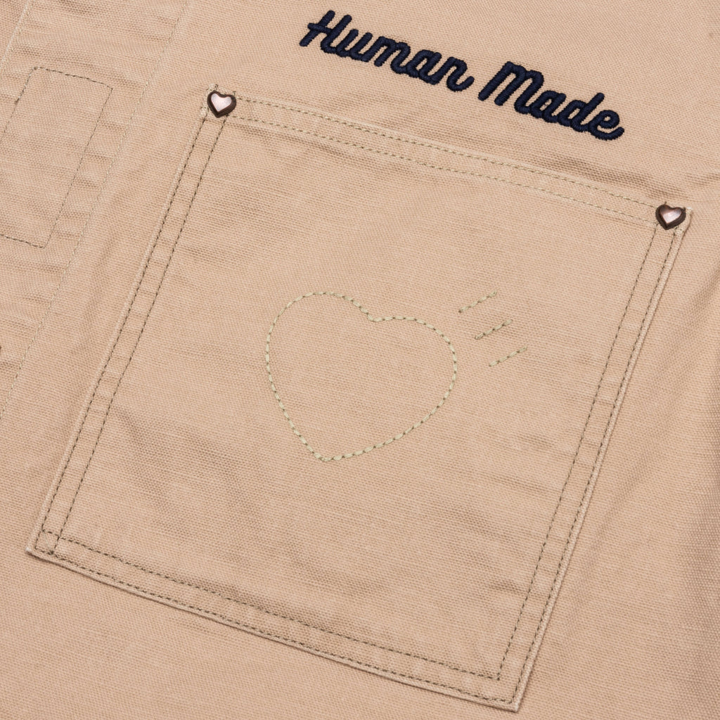 Washed Duck Coverall Jacket Beige