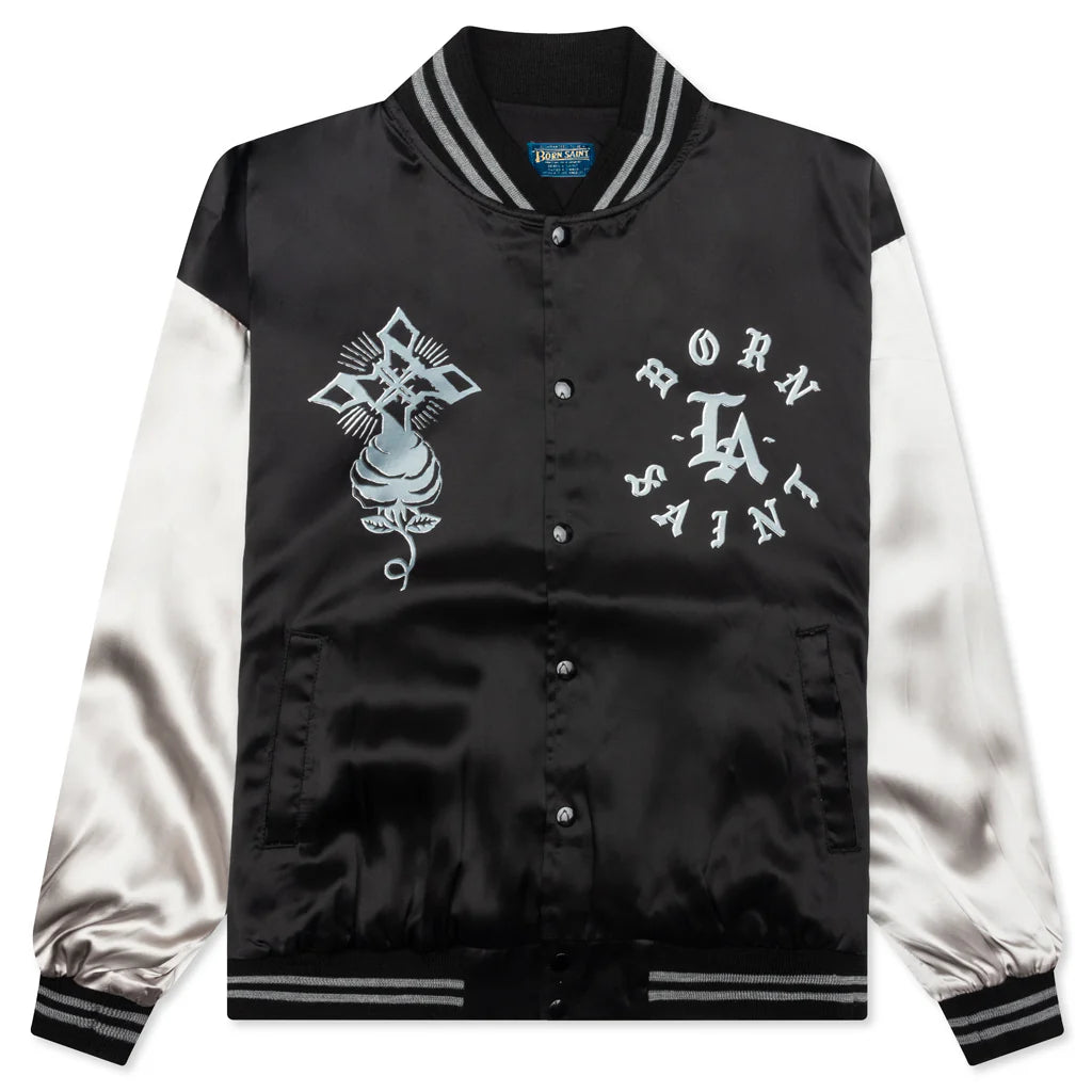 Saint Michael x Born x Raised Satin Jacket Black Grey