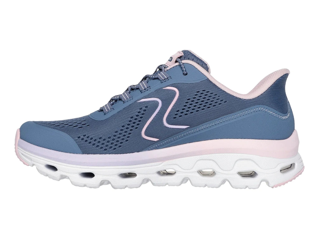Tenis Skechers Glide Step Sole Azul y Rosa para Mujer