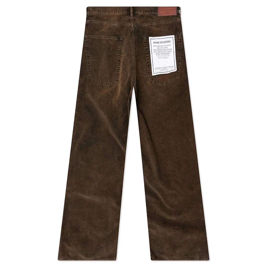 Stonewash Corduroy Trousers Olive Green