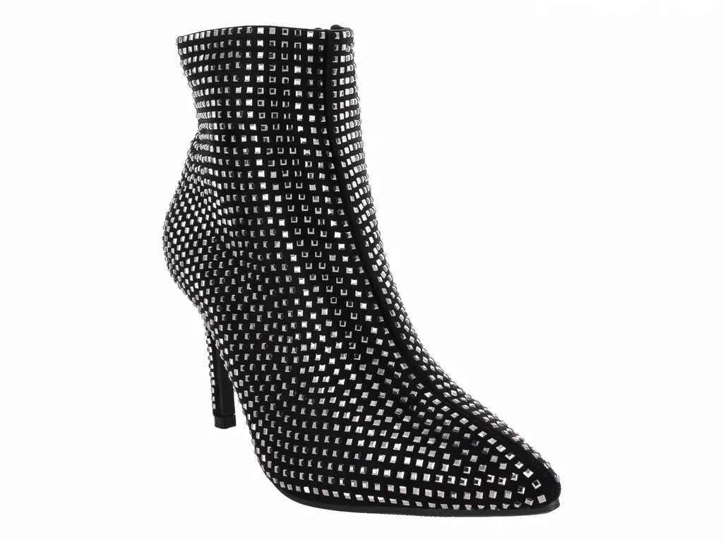 Botines ROZE Negros Brillantes para Mujer