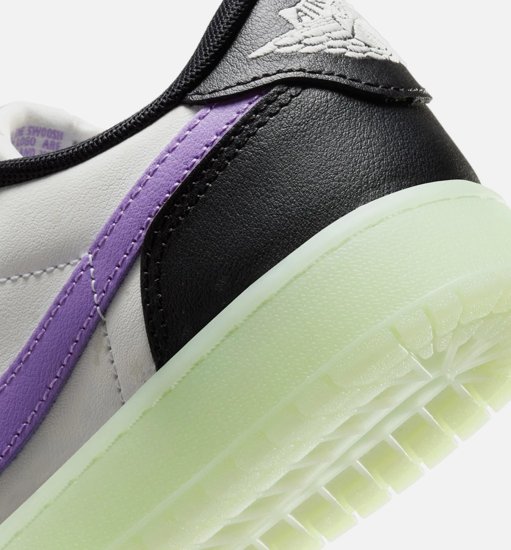 Air Jordan 1 Retro Low Black Raspberry Grade School Lifestyle Shoe Black Black Raspberry Volt Tint