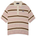 Knit Striped Polo Soft Pink Stripe