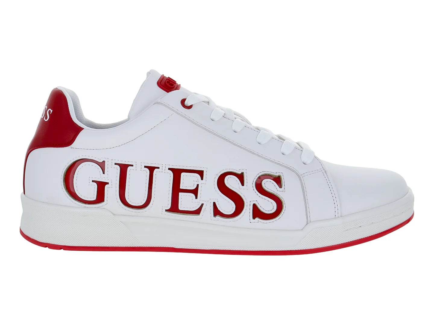 Tenis Guess Blancos con Detalles Rojos para Hombre