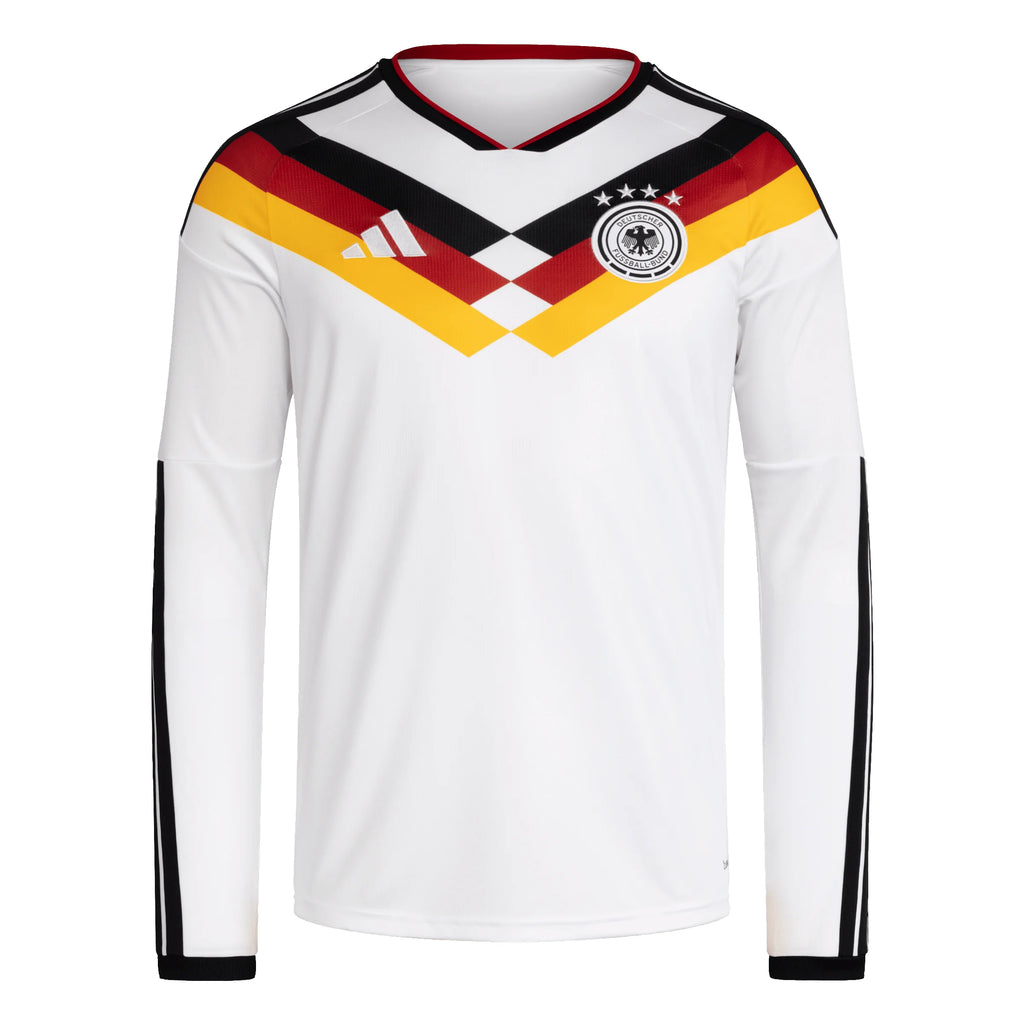 adidas Germany Home Long Sleeve Mens Soccer Jersey 26 White