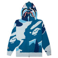 Mega ABC Camo Double Shark Relaxed Fit Full Zip Hoodie Blue