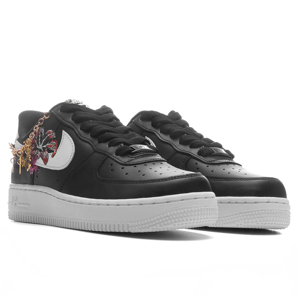 Womens Air Force 1 07 Premium Now Accepting All Flowers Black White Metallic Gold