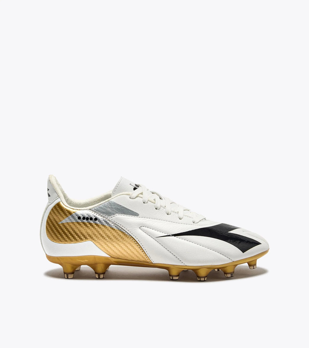 Diadora Maximus Elite LT Womens SLP12 Firm Ground Soccer Cleats White Gold