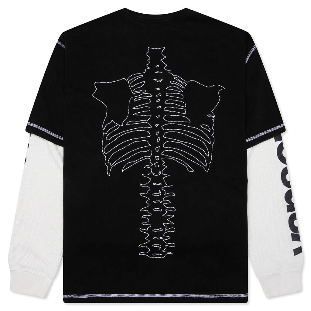 Vanson Bones Waffle T Shirt Black