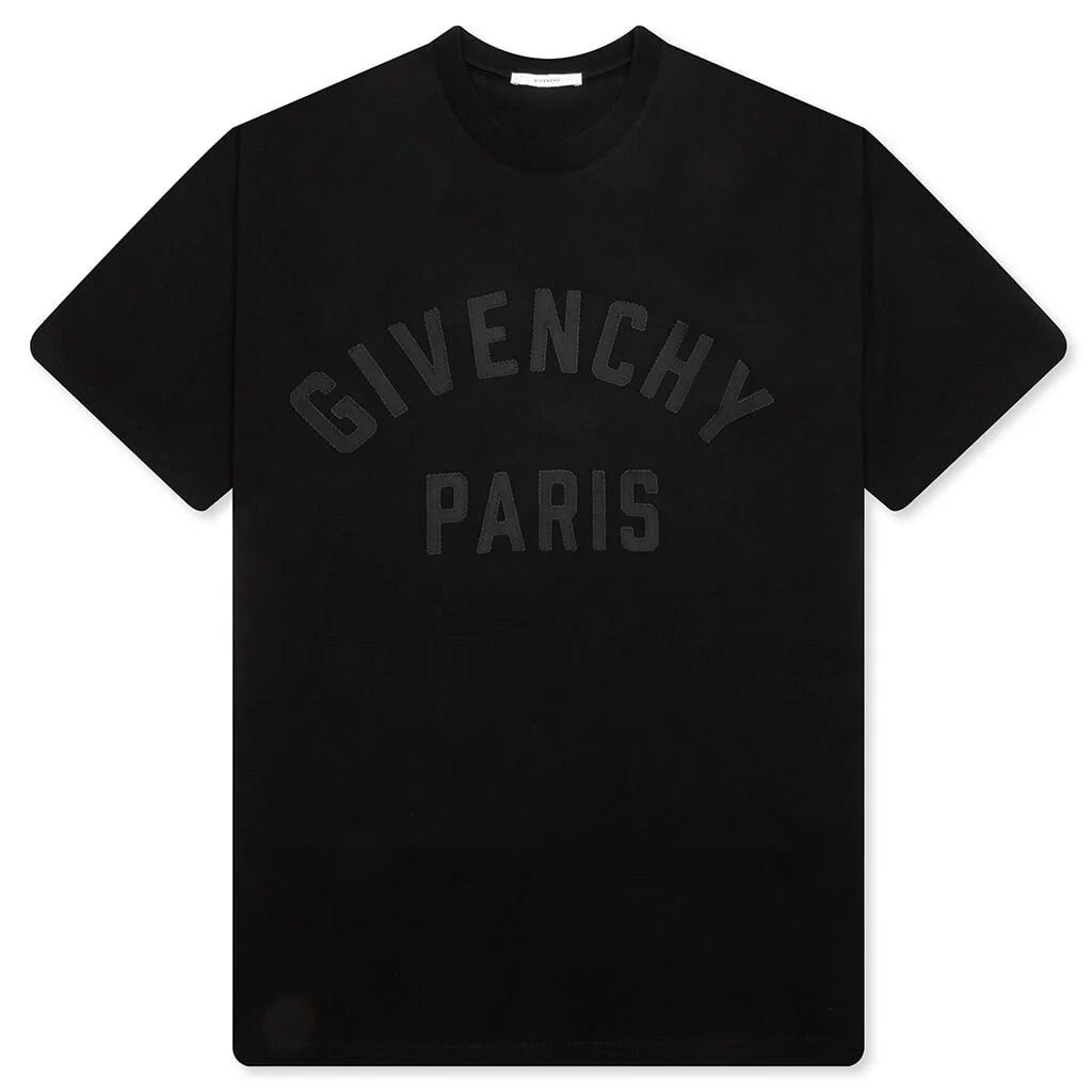 Patch Silk T Shirt Black