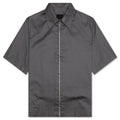 Short Sleeves Boxy Fit Zipped Shirt Titanium