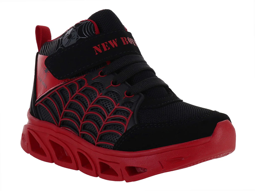 Tenis New Boys Negro y Rojo para Niño