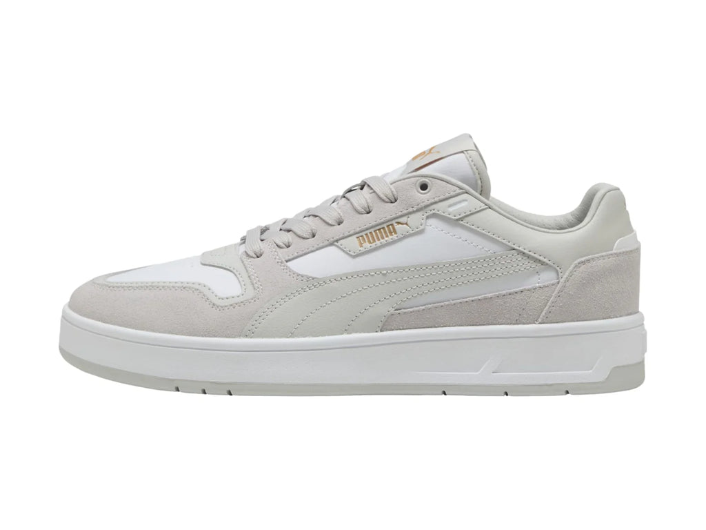 Tenis PUMA Court Classic Street SD Blanco y Gris para Hombre