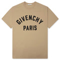 Patch Silk T Shirt Beige Black