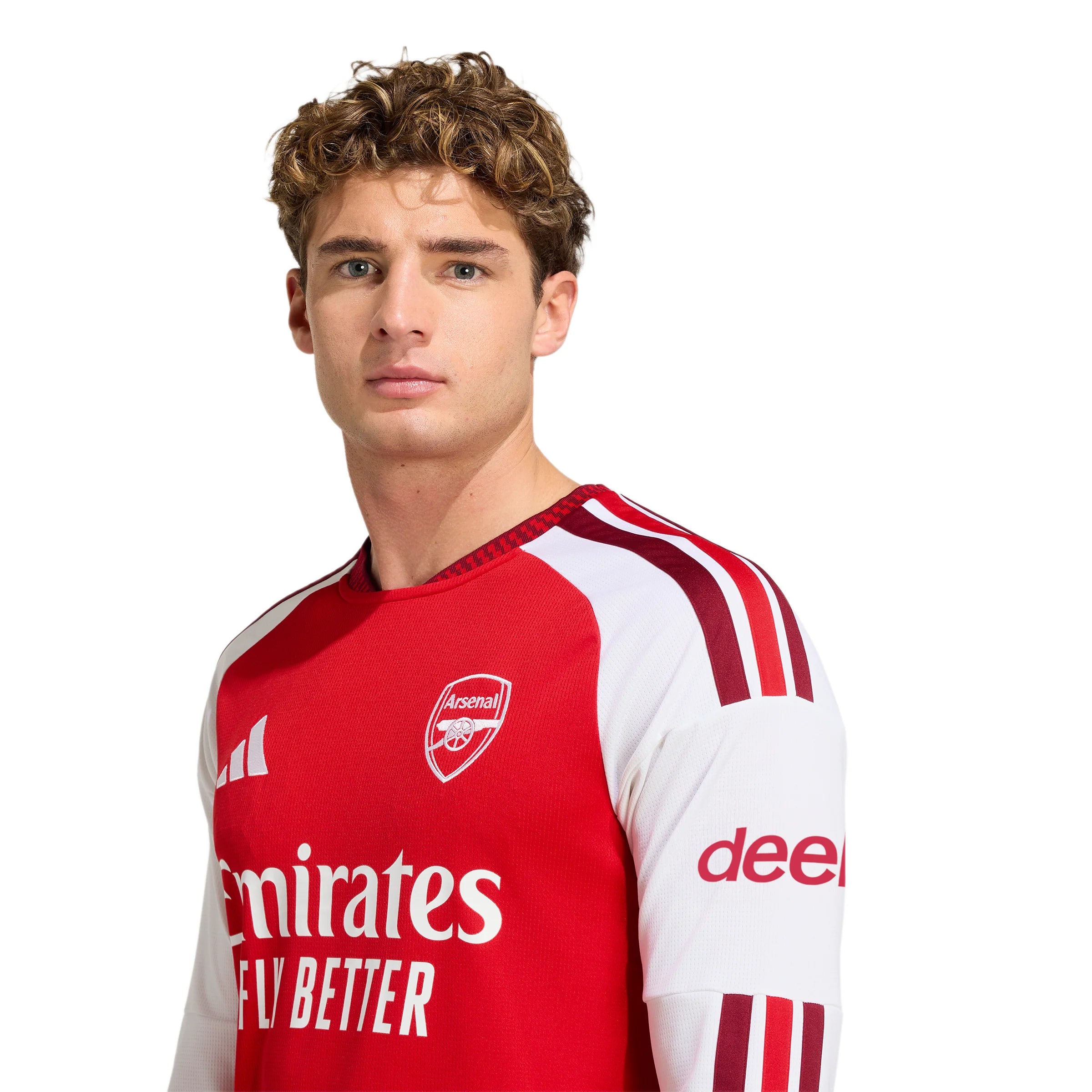 adidas Arsenal FC Home Long Sleeve Mens Soccer Jersey 26 27 Red White