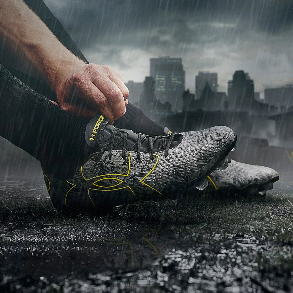 Under Amour Alter Ego Clutch Fit Force 20 FG Firm Ground Soccer Cleats Black Steel Taxi