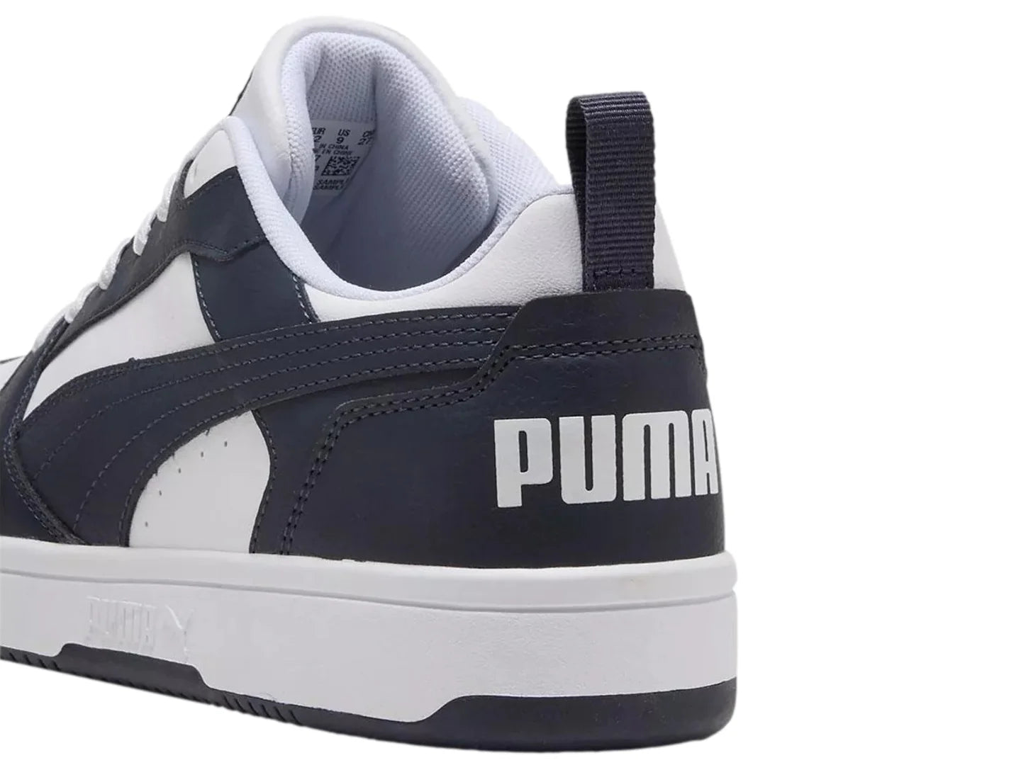Tenis PUMA Rebound V6 Low Blanco y Azul Marino para Hombre