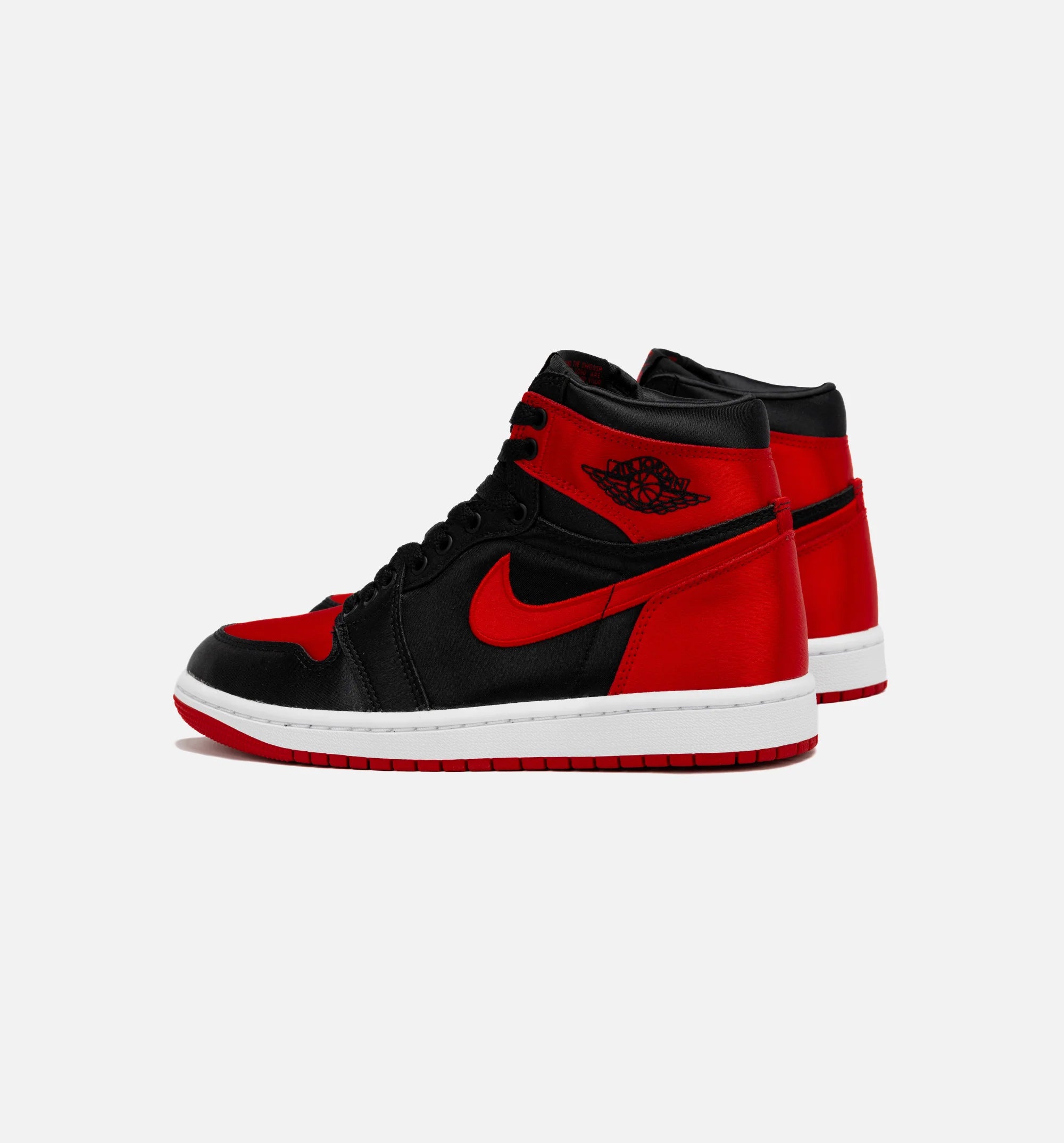 Air Jordan 1 Retro Hi OG Satin Bred Womens Lifestyle Shoe Black Red