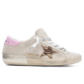 Womens Super Star Suede Upper Zebra Printed Star Seed Pearl Butter Brown Zebra Orchid Pink
