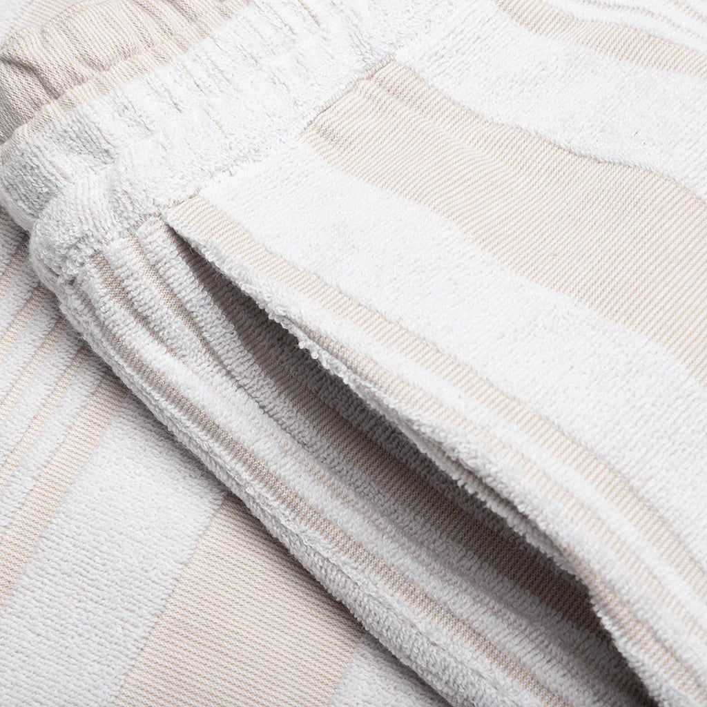 Bermuda Shorts with Stripes White Beige