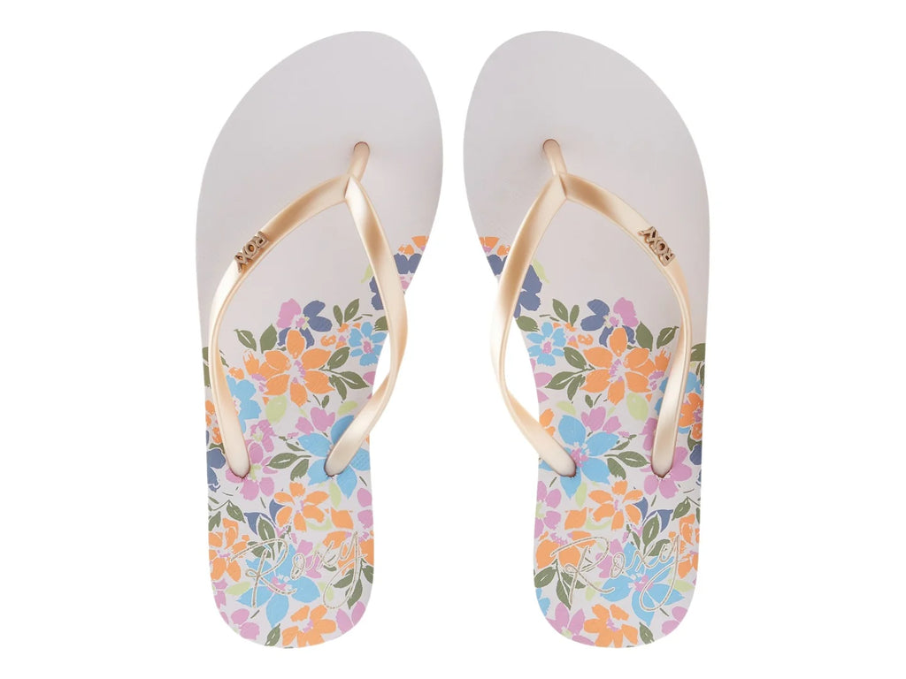 Sandalias Roxy Viva Stamp II Blanco y Turquesa para Mujer