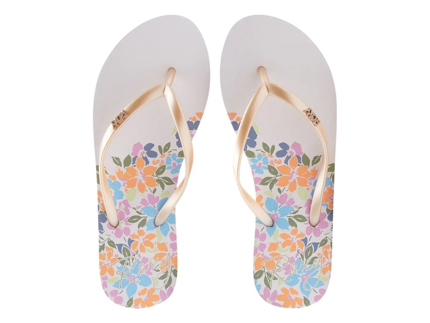 Sandalias Roxy Viva Stamp II Blanco y Turquesa para Mujer