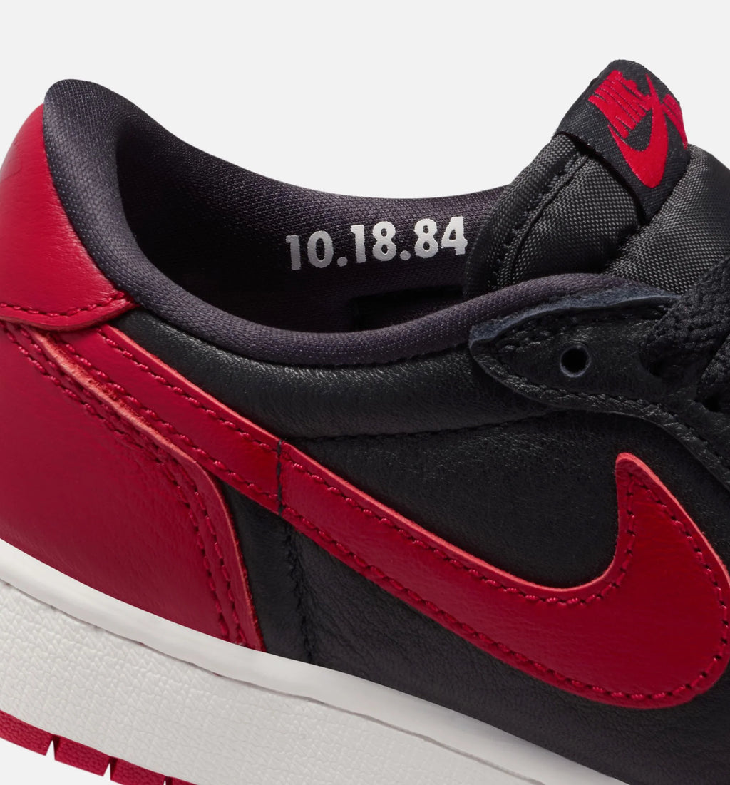 Air Jordan 1 Retro Low OG Banned Grade School Lifestyle Shoe Black Black Varsity Red Summit White Free Shipping