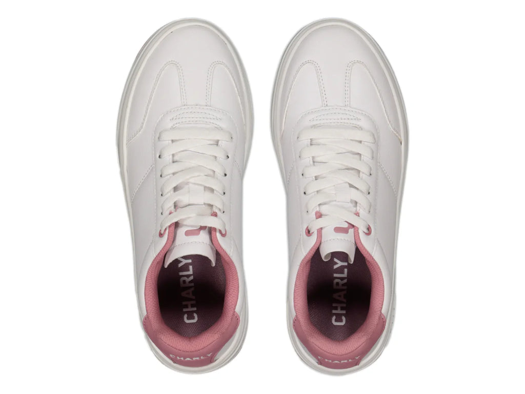 Tenis Charly Classic Blanco con Rosa y Café para Mujer