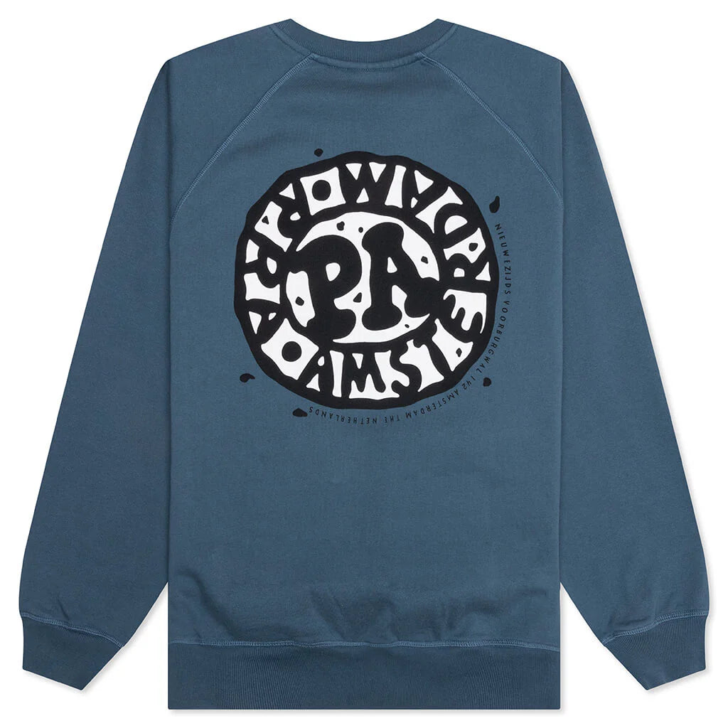 Amsterdammed Crew Neck Sweatshirt Washed Blue