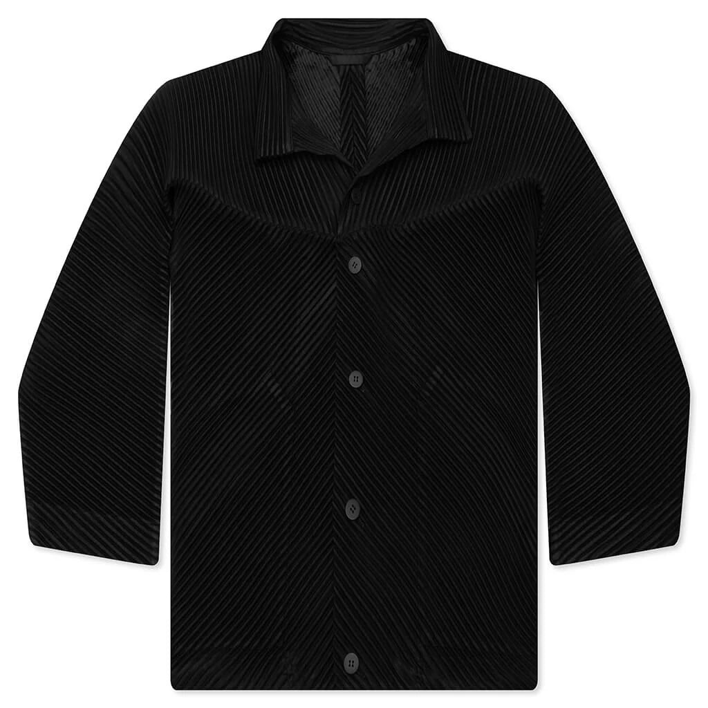 September Turtle Neck L S Button Up Black