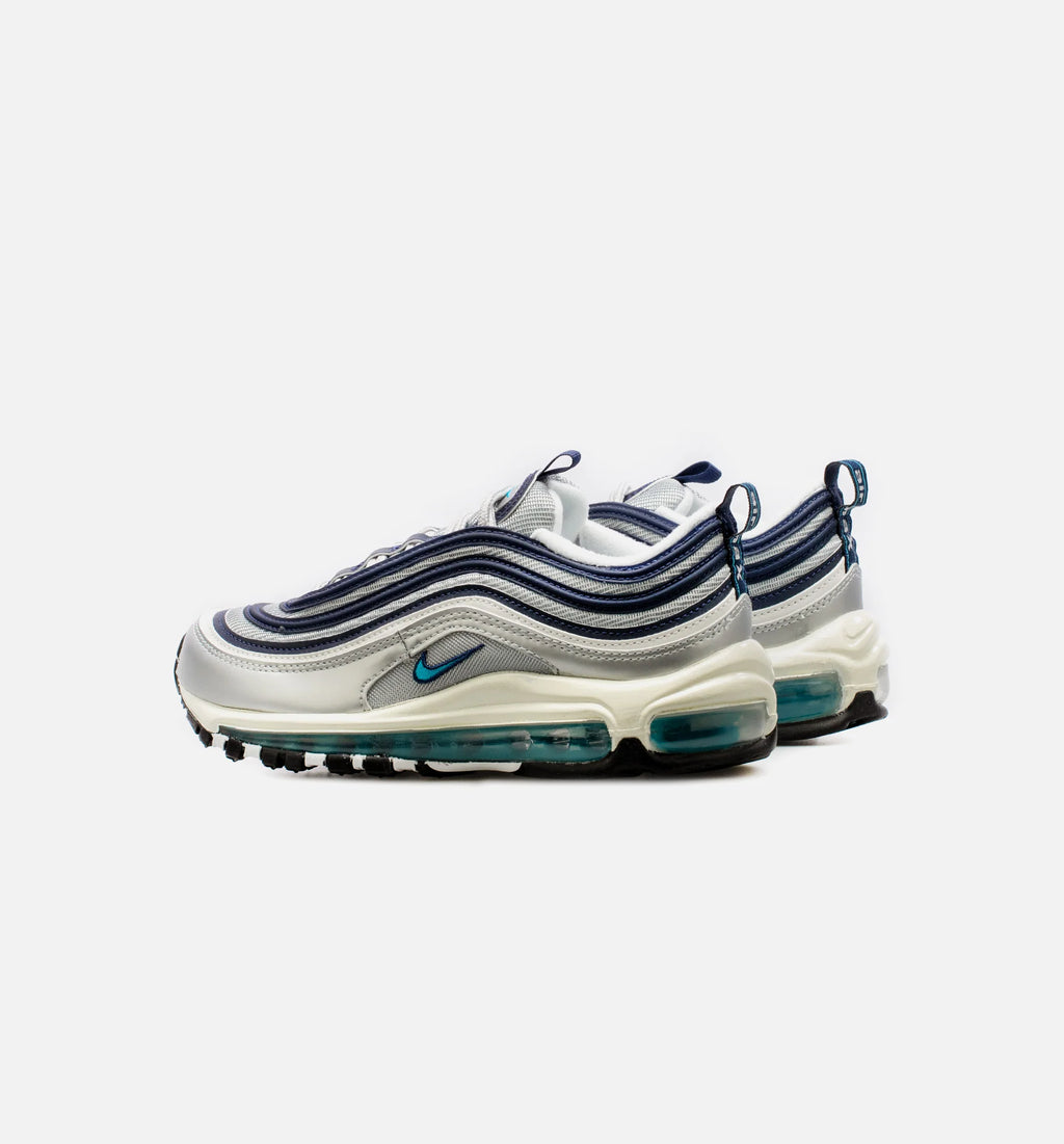 Air Max 97 Metallic Silver Chlorine Blue Womens Lifestyle Shoe Grey Blue