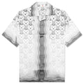 Gradient Heart Monogram S S Cuban Collar Shirt Grey