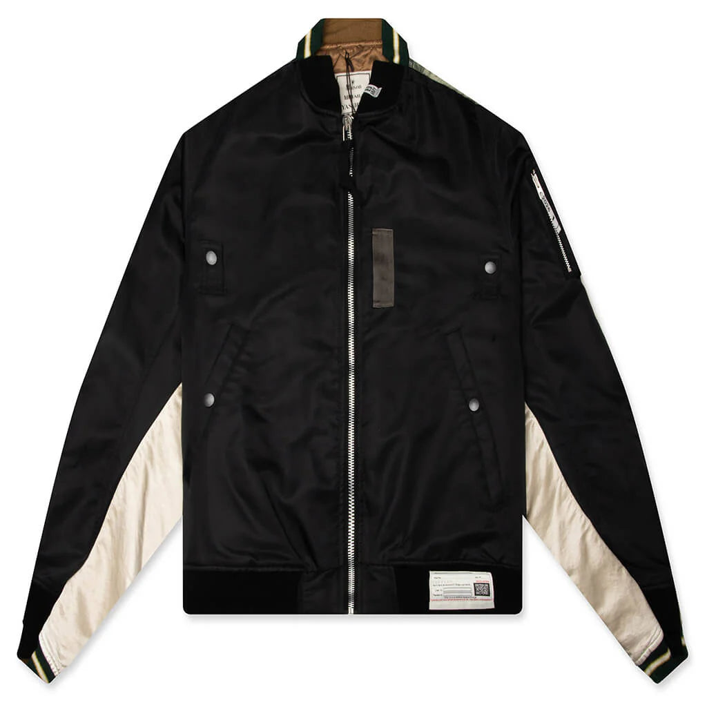Front Back Combined Flight Jacket Black