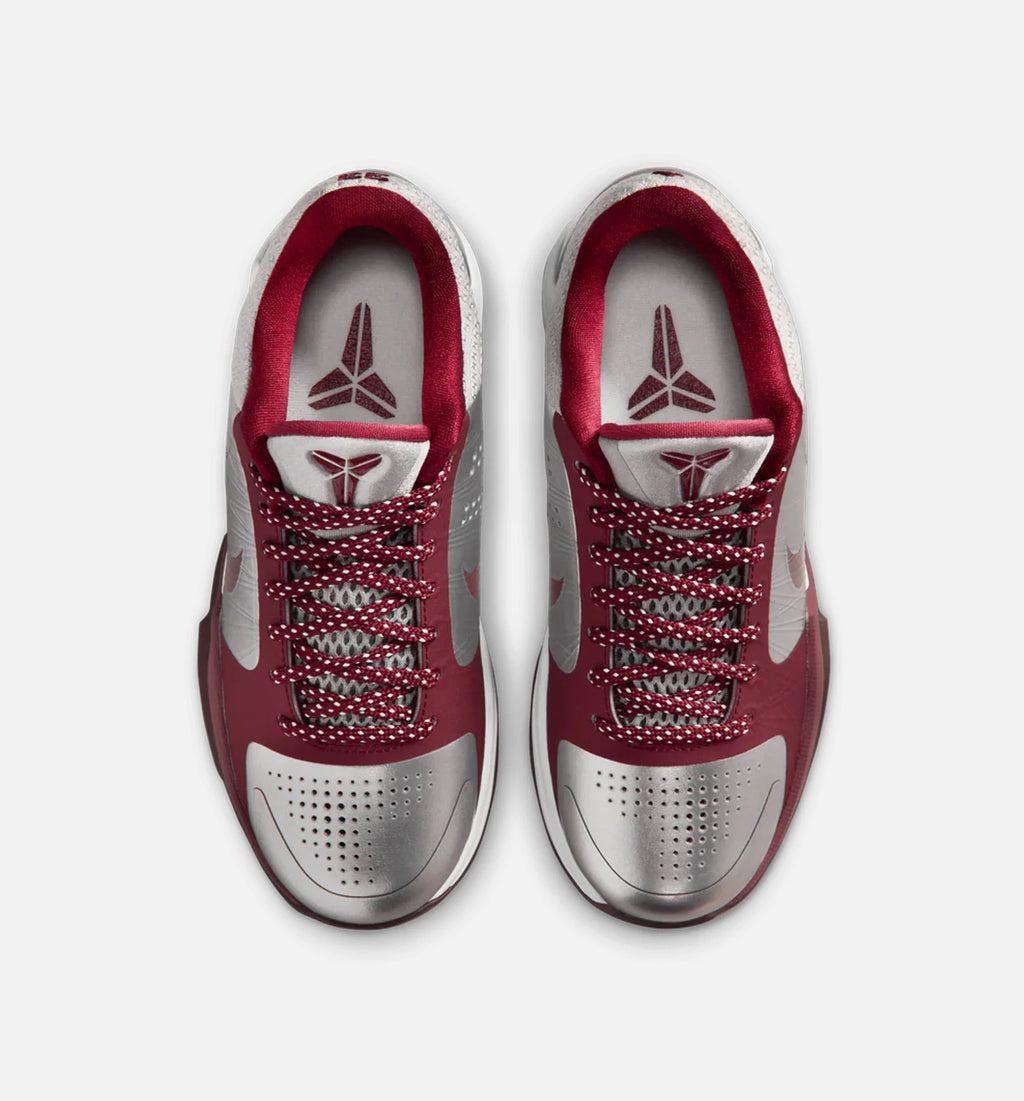 KObe 5 Protro Lower Merion Grade School Lifestyle Shoe Metallic Silver Team Red White
