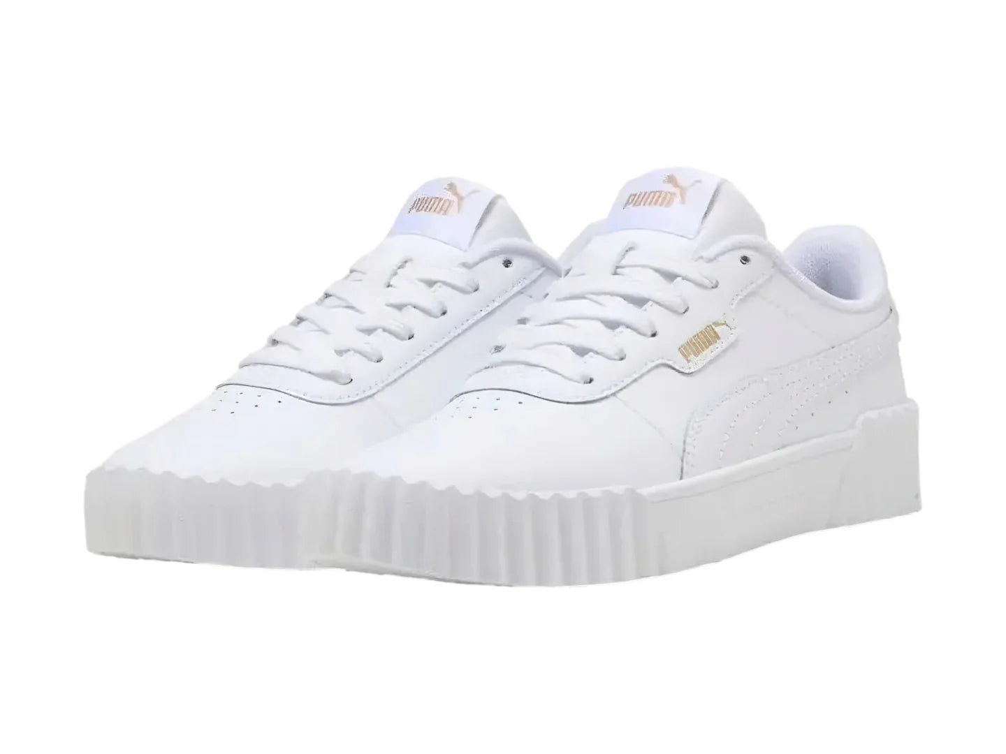 Tenis PUMA Carina 30 Blanco y Oro para Niña