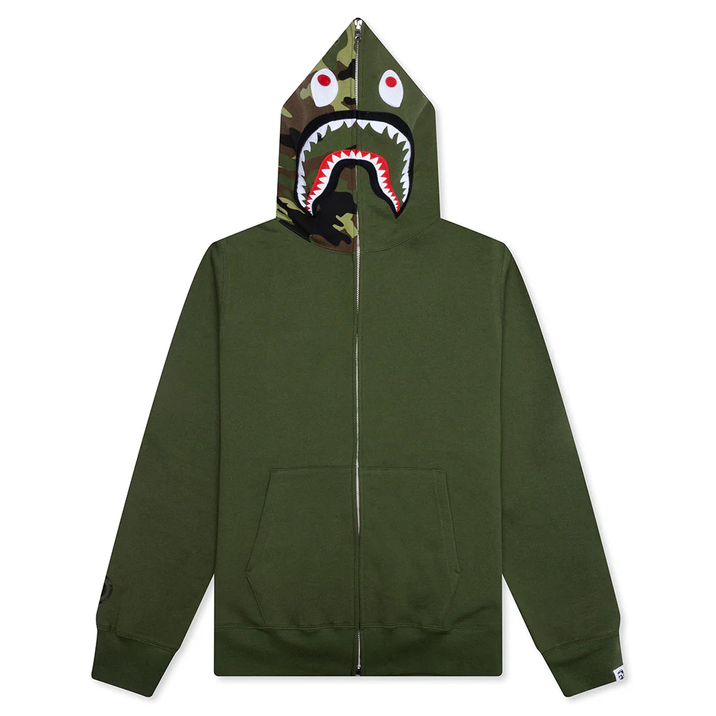 1st Shark Full Zip Hoodie Olive Drab