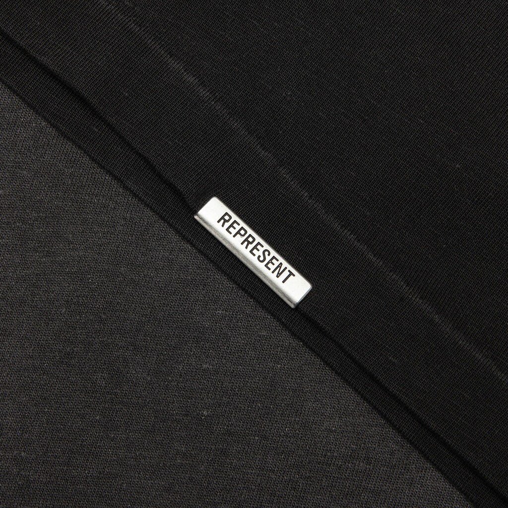 Represent Ringer T Shirt Stained Black