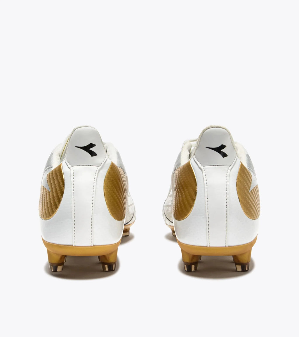 Diadora Maximus Elite LT Womens SLP12 Firm Ground Soccer Cleats White Gold